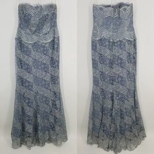 Rickie Freeman Teri Jon Strapless Lace Mermaid Gown 12